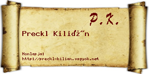 Preckl Kilián névjegykártya